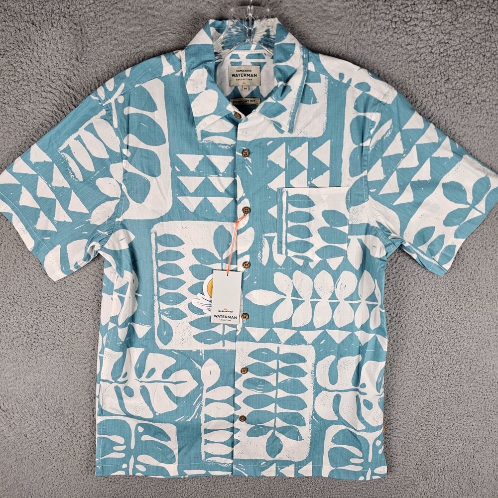 Quiksilver Waterman Shirt Mens M Reef Islands Comfort‎ Fit Button-Up QMM15SW248